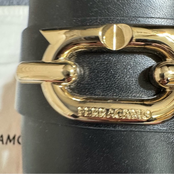 Ferragamo Priscilla Slip On Open Toe Slide Sandal in Black - Picture 5 of 16